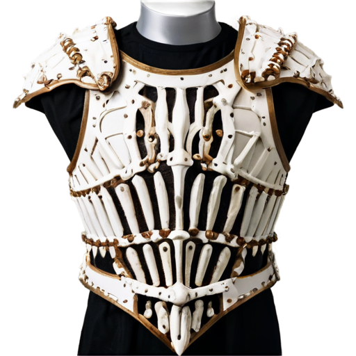 Medieval fantasy cuirass made of bones, matte - icon | sticker