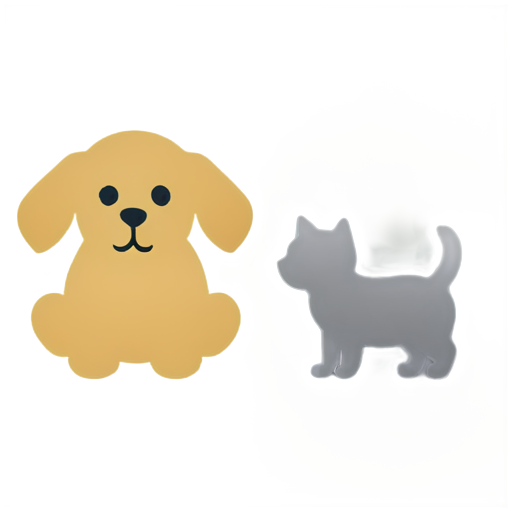 dog and cat - icon | sticker