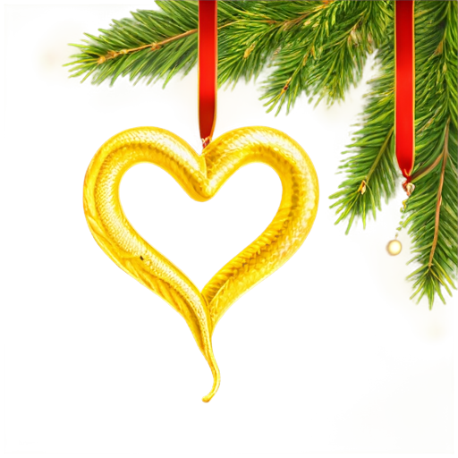 golden snake in the shape of a heart on the background of a New Year tree. надпись "2025" - icon | sticker