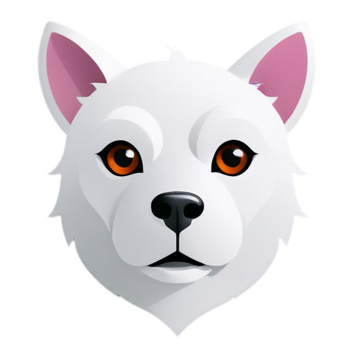 AI robot white dog head, cute, cartoon,cool，Cyberpunk - icon | sticker