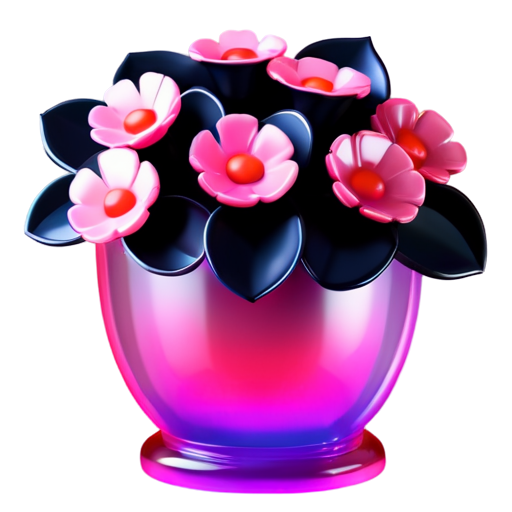 bouquet of fruits and flowers in pink - icon | sticker