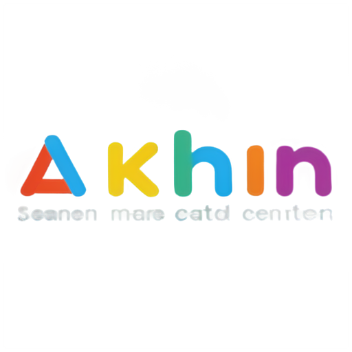 logo for a children's educational center, the name of which is made of colorful, cheerful letters "Akahemnr Detctba". associations with creativity and creative thinking in children. educational toys. the emblem depicts a boy and a girl. - icon | sticker