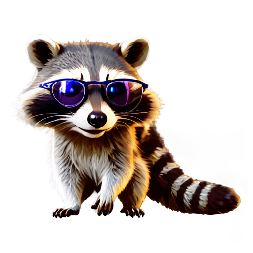 Snake-like raccoon, Glasses, Games, rgb - icon | sticker