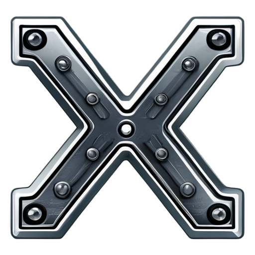 Mechanical style letter X - icon | sticker