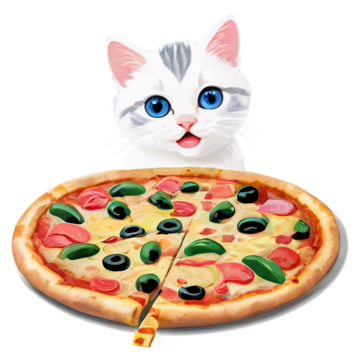 kitty pizza - icon | sticker