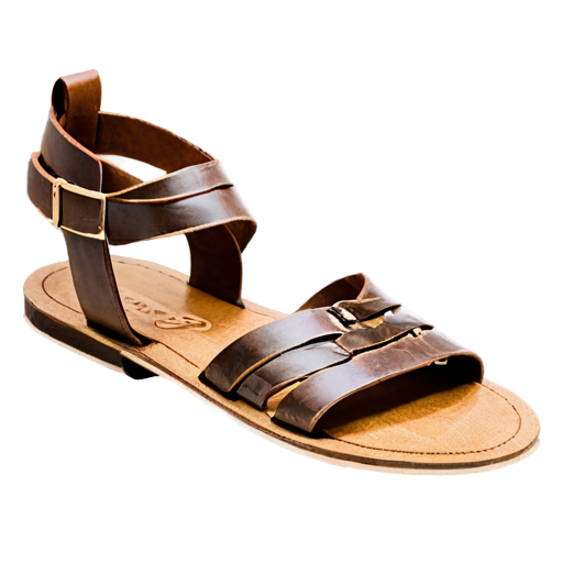 Simple roman knee-length sandals made of tree bark stripes - icon | sticker