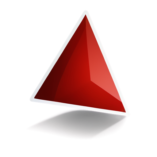 red triangle on dark background - icon | sticker