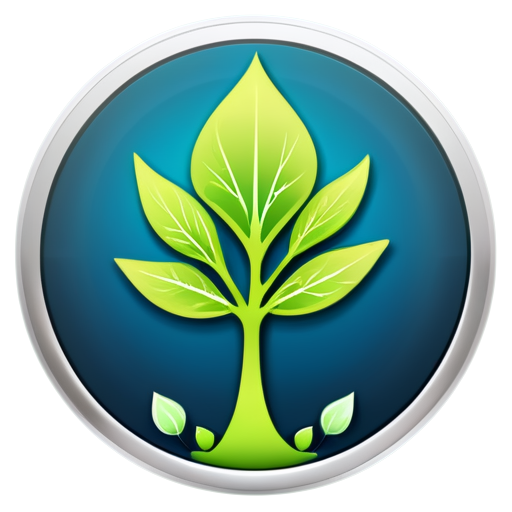 An icon for the BEO cryptocurrency project, reflecting the theme of investment and sustainable growth. The central element is a stylized leaf or tree embedded in a coin. The color palette includes blue and green tones, symbolizing nature and progress." - icon | sticker