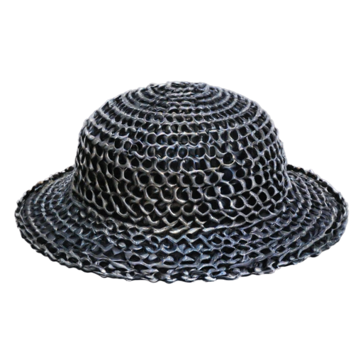 Medieval fantasy chainmail hat, made of steel rings - icon | sticker