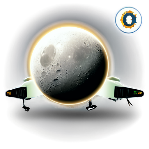 Lunar link, space themed crypto trading bot - icon | sticker