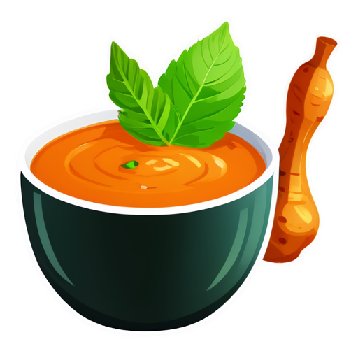 A sweet yam-fruit based soup with chav greens and spices. - icon | sticker