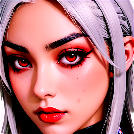 Hentai ahegao face girl with red eyes and dark makeup - icon | sticker