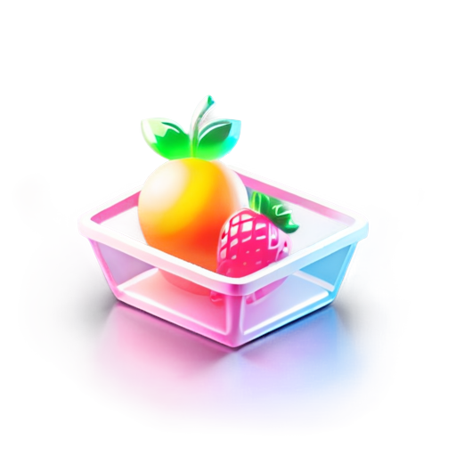 schematic image for the site of a fruit basket in pink color - icon | sticker