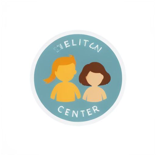 logo for a children's educational center, the emblem depicts a boy and a girl. - icon | sticker