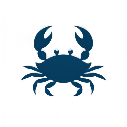 Create a Flat Crab icon as a filmmaker - icon | sticker