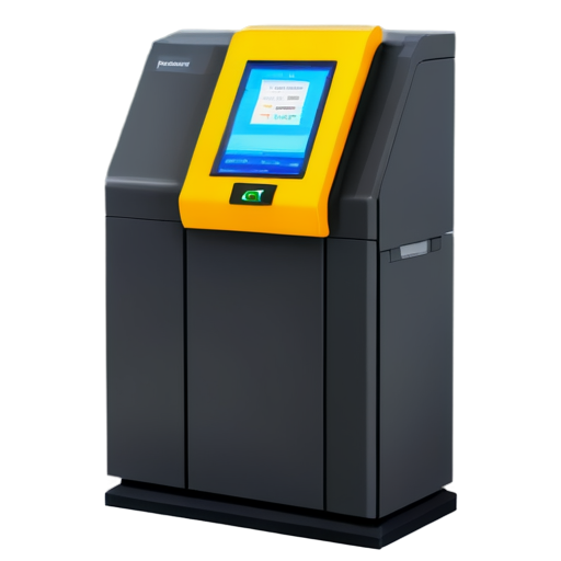 self-service terminal in yellow-orange colors - icon | sticker