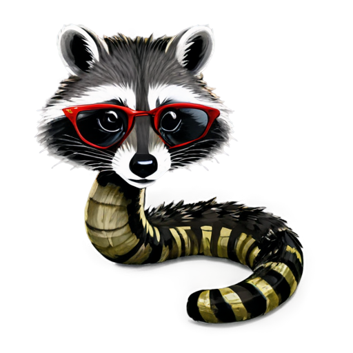 Raccoon Snake, Glasses, Game - icon | sticker