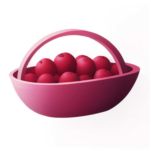 schematic image for the site of a fruit basket in pink color - icon | sticker