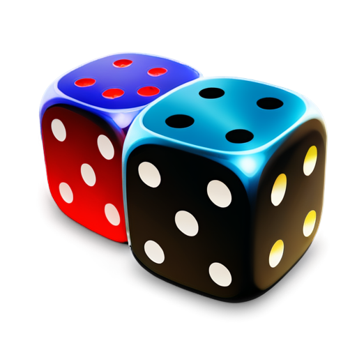 2 dice on a colored background in a frame mobile game icon - icon | sticker