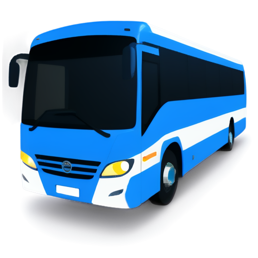 outline of fast modern blue touristic bus - icon | sticker