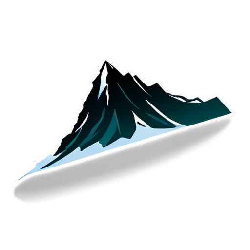 Draw me an icon showing a nice slope edge where an avalanche is possible. - icon | sticker