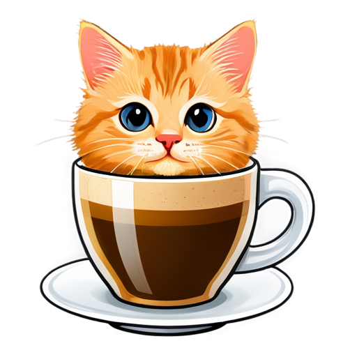 kitty coffee - icon | sticker