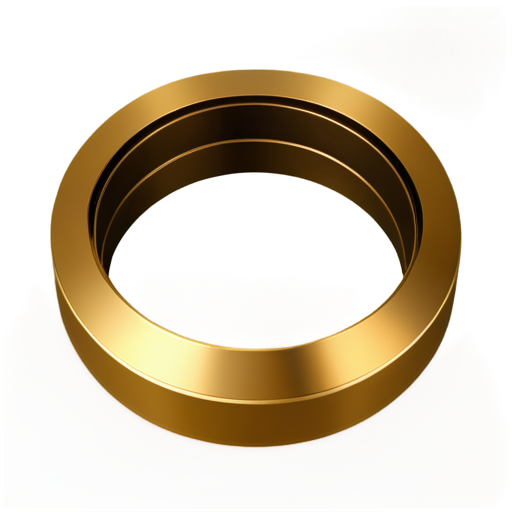 four segments of a square pipe are folded into a circle. the thickness of the circle is 10px. the color is gold - icon | sticker