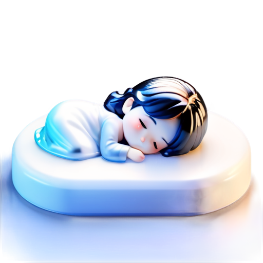 beautiful european woman sleeping in white bed - icon | sticker