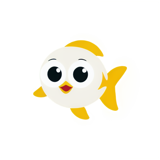 cartoon style, single color, simplified fish head logo, round face, big eyes, small upright ears, cute, black outline, white background, minimalist and fun design, (best quality,4k,8k,highres,masterpiece:1.2), ultra-detailed, (realistic,photorealistic,photo-realistic:1.37), logo design, animal logo, fish logo - icon | sticker