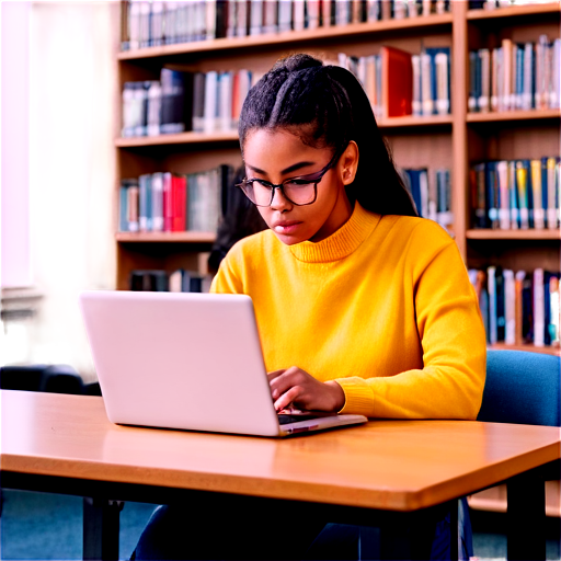 user in school library - icon | sticker