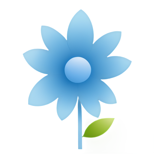 Blue shiny flower - icon | sticker