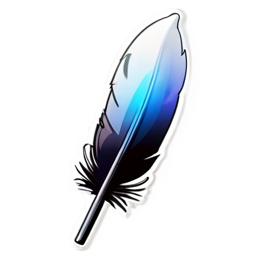 feather pen, scared, white - icon | sticker