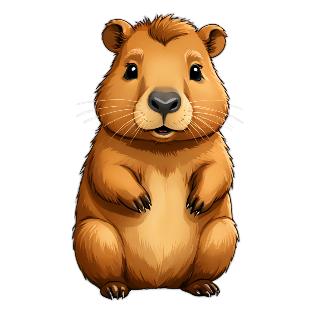 a cute capybara - icon | sticker