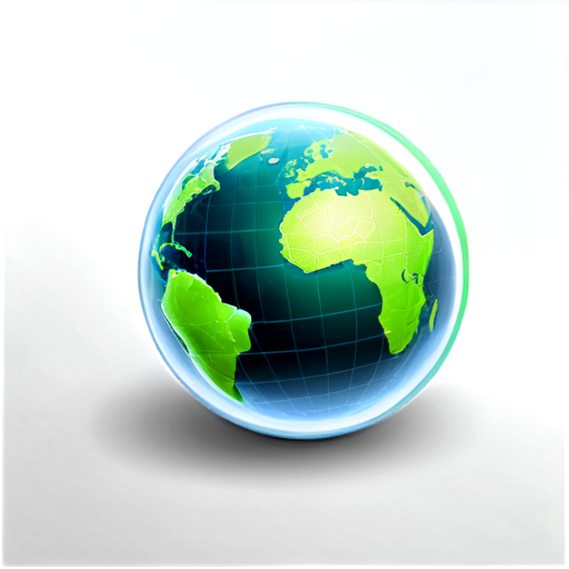 globe icon, internet icon, realistic, emerald and blue-green colors - icon | sticker