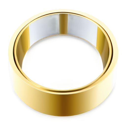 four segments of a square pipe are folded into a circle. the thickness of the circle is 10px. the color is gold - icon | sticker