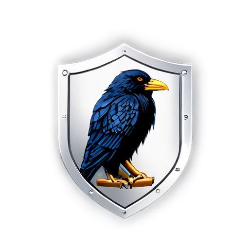 create an icone of a rook and a shield using premuim gray and space black - icon | sticker