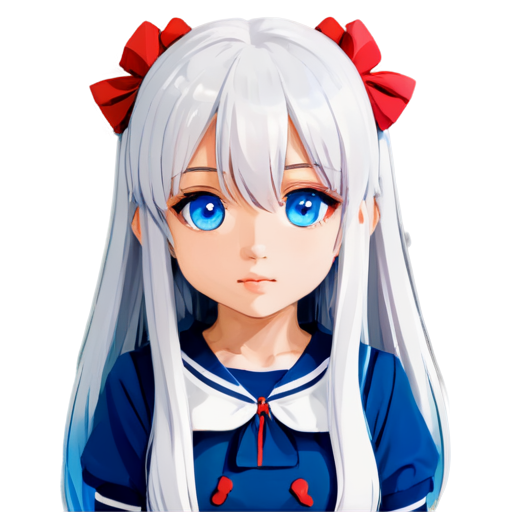 white hair , blue eyes, galgame, erogame, moe long hair, bishoujo, illustration, pixel art, kawaii, Super Deformed, loli, cute face, chibi girl, </pixchan/> - icon | sticker