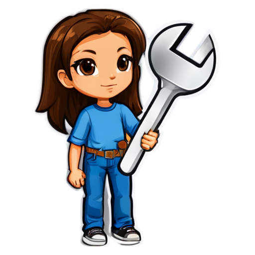 hand holding a wrench - icon | sticker