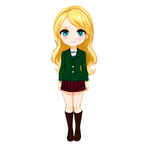 A full-length outfit for a tall, blue-eyed blonde in the following colors: honey, yellow, burgundy, pink, or leaf green. - icon | sticker