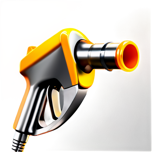 fuel nozzle in orange-yellow colors - icon | sticker