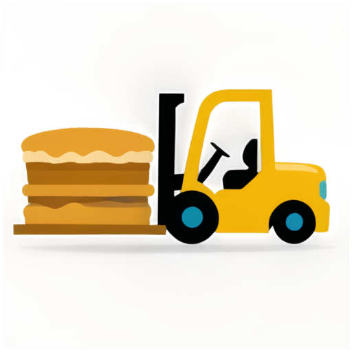 A forklift lifting a pie - icon | sticker