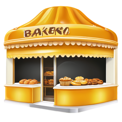 bakery in orange-yellow colors - icon | sticker