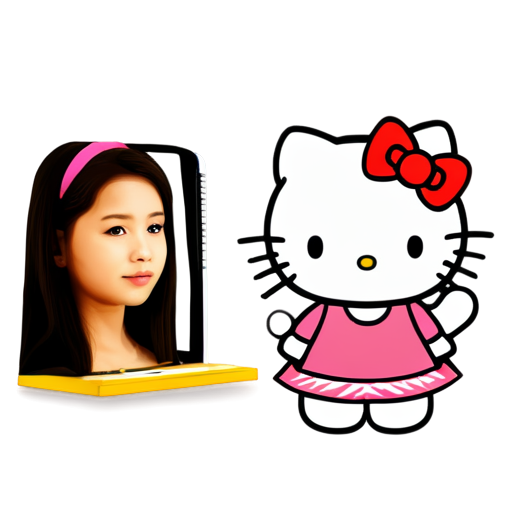 hello kitty with school - icon | sticker