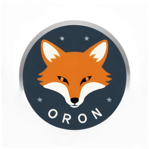 Basketball team logo "Orion" , fox, team name below - icon | sticker