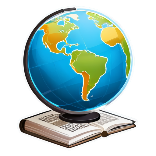 book, magazines, newspapers, globe - icon | sticker