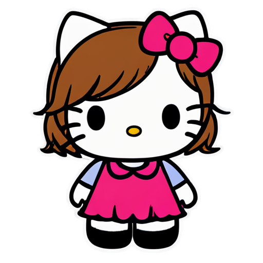 school hello kitty with friend - icon | sticker