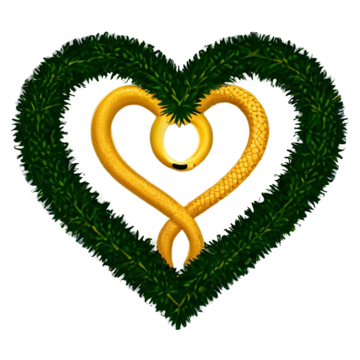 golden snake in the shape of a heart on the background of a New Year tree. надпись "2025" - icon | sticker