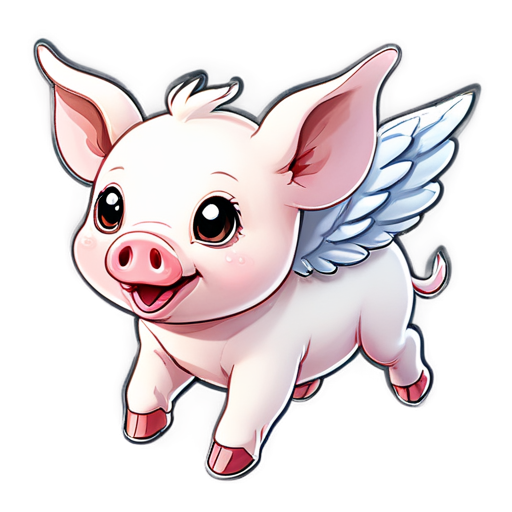 flying pig - icon | sticker