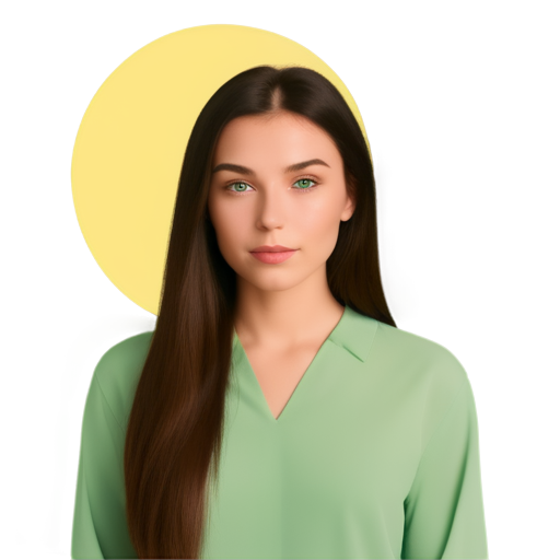 lawyer slavic brownhaired, green eyes girl with the moon on background - icon | sticker