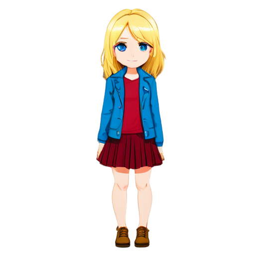 A full-length outfit for a tall, blue-eyed blonde in the following colors: honey, yellow, burgundy, pink, or leaf green. - icon | sticker